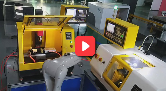 工业机器人与小型机床上下料教学平台